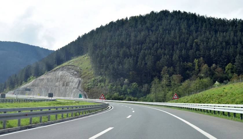 The highway passes by the reforested area